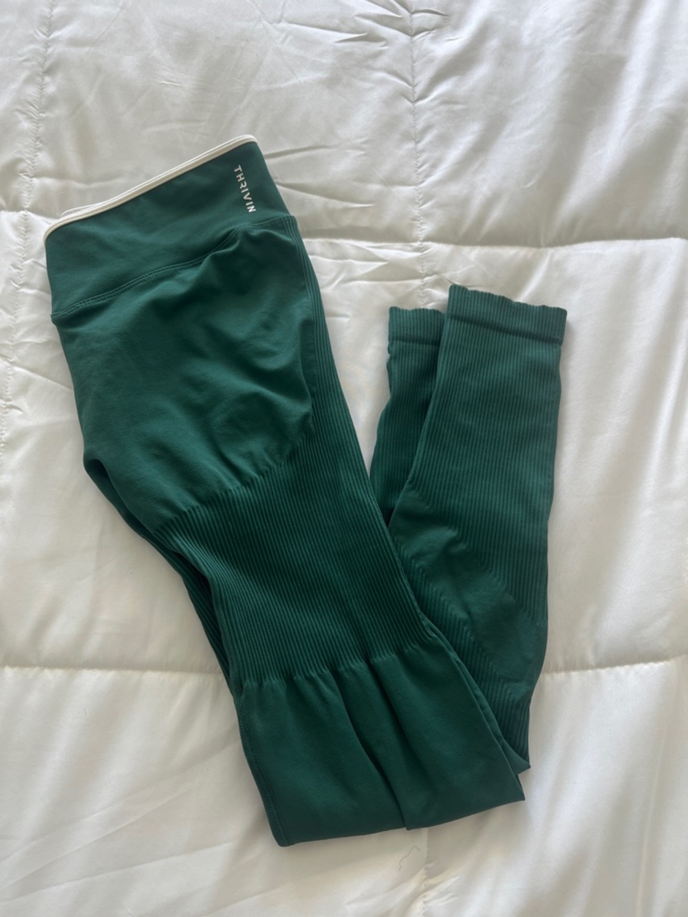 High-Waist Seamless Leggings in Deep Green